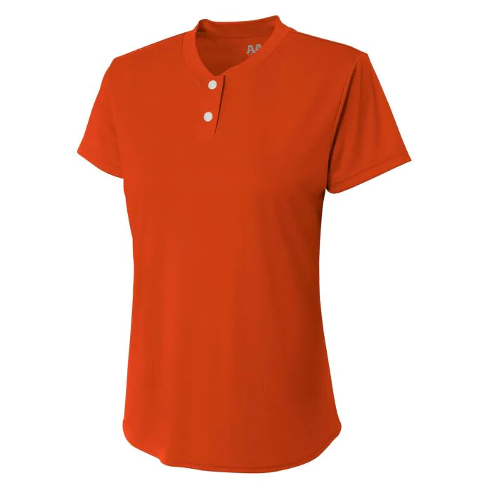 A4 Women's 2-Button Softball Henley